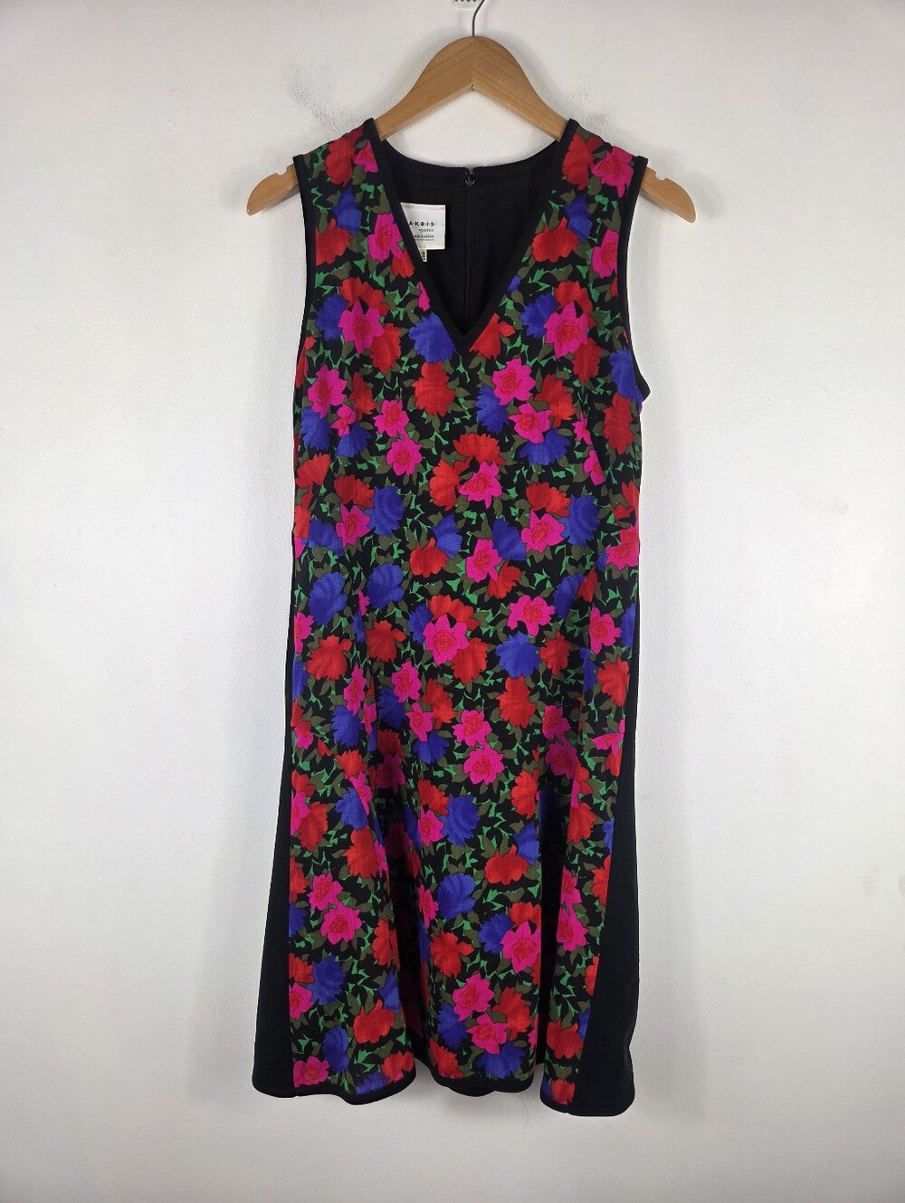 Akris Punto Saks Vintage 90s Wool Floral Flounce Sheath Dress